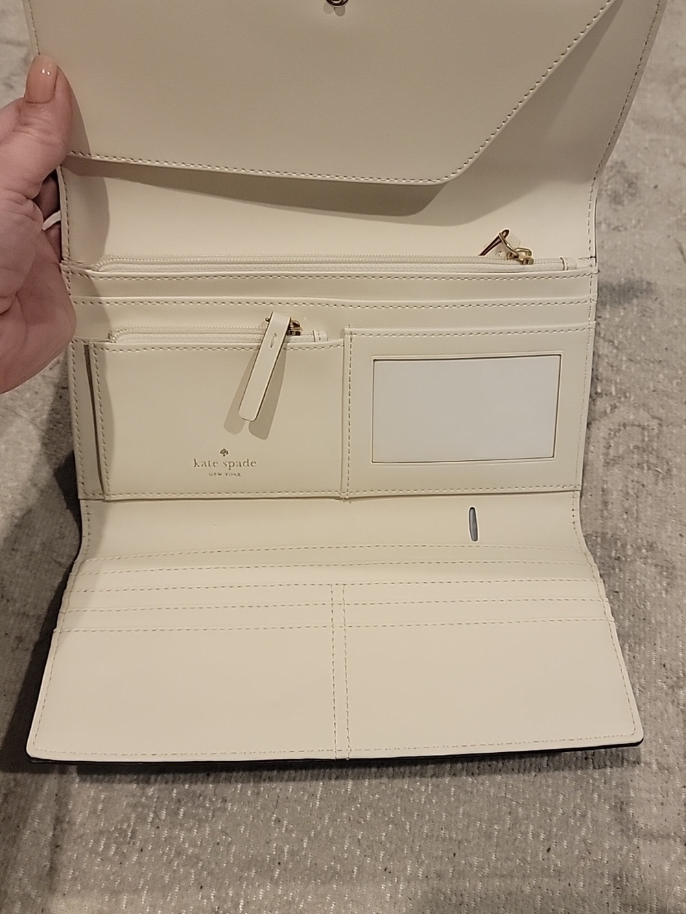kate spade New York Trifold Cobalt Blue Saffiano Continental Wallet - Picture 7 of 10